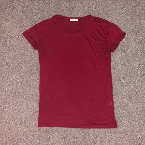 Burgundy cuffed tee